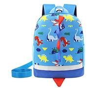 Cosyres Kids Toddler Dinosaur Backpack Bag Dragon Backpack Rucksack with Reins (Blue(size:L))