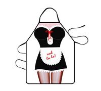 Cosysparks BBQ Apron Funny Aprons for Women Sexy Maid Apron for Barbecue Party Festival Joke Present Novelty Gifts for Women (White and black)