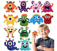 Cosysparks Felt Sewing Craft Kit for Kids, 12 Pack Monster Sewing Kit Childrens Sewing Kits for Beginners Fun DIY Educational Sewing Craft Gift with Sewing Tools for Boys Girls (Monster)