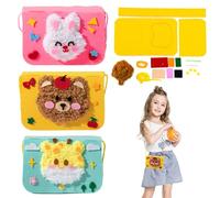 Cosysparks Felt Sewing Craft Kit for Kids, 3 Pack Crossbody Bag Sewing Kit Childrens Sewing Kits for Beginners Fun DIY Educational Sewing Craft Gift with Sewing Tools for Girls(Style6)