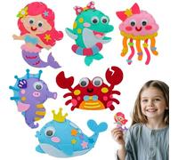 Cosysparks Felt Sewing Craft Kit for Kids, 6 Pack Ocean Animal Sewing Kit Childrens Sewing Kits for Beginners Fun DIY Educational Sewing Craft Gift with Sewing Tools for Boys Girls