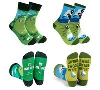 Cosysparks Funny Golfer Socks for Men 2 Pairs, Novelty Golf Gifts for Dad Grandfather Husband Boyfriend Golf Socks Gifts for Golfers on Father's Day Christmas