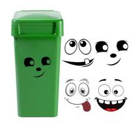 Cosysparks Funny Wheelie Bin Stickers, 4 Sheets Cartoon Expressions Bin Stickers for Wheelie Bins Dustbin Stickers Eyes and Mouth Self Adhesive Decorative Wall Stickers (B)