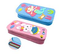 Cosysparks Kids Sewing Kit for Kids, 2 Pack Sew Your Own Pencil Cases Felt Sewing Craft Kit for Kid My First Sewing Kit for Kid Fun DIY Sewing Craft for Girls