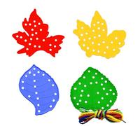 Cosysparks Threading Toys for 2-5 Year Olds, 4 Pcs Toddler Threading Toys Cute and Bright Leaf Shape Lacing Toy Toddler Travel Toy Fine Motor Skills Gift for Kids