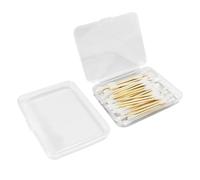 Cosysparks Travel Cotton Bud Holder, 2 Pack Portable Small Cotton Swab Storage Box Transparent Plastic Cotton Swab Holder Cotton Swab Containers for Storing Cotton Balls Flosser Toothpicks