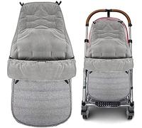 Cosytoes Footmuff, Fairy Baby Waterproof and Windproof,CosyToes Fleece Lined Universal Fitting for Pushchairs Strollers Prams Buggy (Grey-Crystal Velvet)