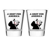 CosyWave Trump Shot Glass Donald Trump Merchandise White Elephant Gifts Assassination Glasses Fight 2024 Funny Gag Gift Merch Cup