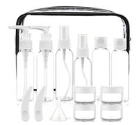 Cosywell Travel Size Bottles for Toiletries 15 Pack 2oz TSA Approved Toiletry Bottles Leak Proof Travel Kit for Women Men TSA Clear Toiletry Bag Shampoo Lotion Skincare Cosmetic Container(White)