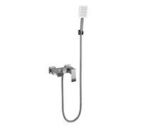 COSZWQDP Bathtub Faucet with Handheld Shower Wall Mounted Stainless Steel Set Cold and Hot Water Double Hole Bathroom Tub Brushed