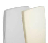 Cot Bed 100% Cotton Fitted Sheets 1x Light Grey / 1x Cream