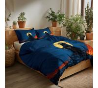 (Cot-bed, 120x150 cm) Bedding Cot-bed Bed Death Under The Fantasy Starry Sky Duvet Cover Set with 1 Pillowcases, Soft Duvet Cover with Zipper Quilt Cover 120x150 cm, Bedding Sets Navy Blue