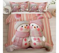 Cot-bed Duvet Cover 120 x 150cm, 2- Piece Photography HD cute snowmanDouble sided Duvet Set Design Reversible, Ultra Soft Brushed Cotton Ethnic Style Boho Bedding with 1 Pillowcases