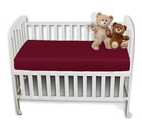 Cot Bed Fitted Sheets Premium Polycotton Soft and Durable Enhance Sweet Dreams For Your Child with our HighQuality Bedding (Burgundy)