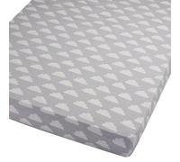 Cot Bed Jersey Fitted Sheets Compatible With Tutti Bambini Mattress 140x70cm - Pack Of 2 - Clouds