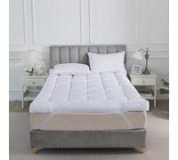 Cot Bed Mattress Topper- Micro Fibre 5cm Thick-Four Sided Deep Elasticized Corner Straps Toddler Size-70x140cm- Box Stitched- Cot bed