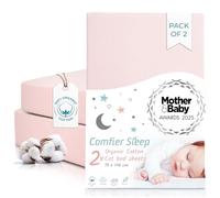 Cot Bed Sheets 140x70cm - 2 pcs Pink 100% Organic Cotton Fitted Cot Sheets | Award Winning Cot Bed Fitted Sheets, Ultra Soft and Breathable Bedding, Certified Kids Bed Sheets