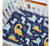 Cot Bed Sheets for Girl Boys | Cot Bed Fitted Sheets 140x70cm | Travel Cot Fitted Sheet Easy Care Soft Cotton and Dureable, Dinosaur Crib Sheets for Toddler Mattresses