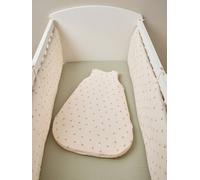 Cot Bumper, CHERRY printed white