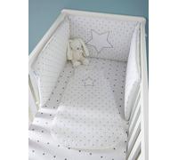Cot Bumper, Star Shower Theme white/print