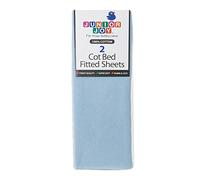 Junior Joy 2 Cot Cotton Fitted Sheets - Blue