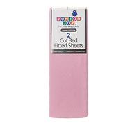 Junior Joy 2 Cot Cotton Fitted Sheets - Pink