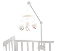 Cot Mobile Arm Baby Crib Mobile Arm 27.17inch Wooden Cloud Design Detachable Adjustable Holder Cute Cot Bed Bell Wind Chimes Hanger Bracket