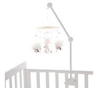 Cot Mobile Arm Baby Crib Mobile Arm Cot Mobiles for Babies 27.17inch Wooden Cloud Design Detachable Adjustable Holder Cute Cot Bed Bell Wind Chimes Hanger Bracket