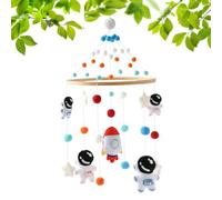 Cot Mobile - Artisan Hanging Toy, Secure Melody Playing Crib Ornament, Made Space Explorer Plush Figures & Chimes | Long Lasting Secure Calming Nursery Ceiling Display for Boys and Girls