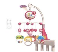Cot Mobile Musical Baby Crib with Soothing Music, Lights & Projector, 360° Rotating Crib Mobile with Remote Control, Timer & Detachable Rattles, Nursery Toy for Newborn Baby 0-6 Months (Red)