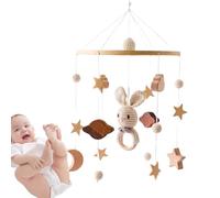 Cot Music Mobile - Rotating Pendant Toy, Colourful Hanging Ornament, Calming Melody Bell, Adjustable Holder Design | Bassinet Decoration for Toddler Girls Boys Playroom Sleeping Space C