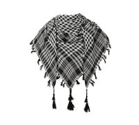 Cot-Oath Keffiyeh Scarf for Men Unisex Shemagh Tactical Desert Scarf Women Arab Scarf Military Neck Head Wrap with Tassel, Black, One size