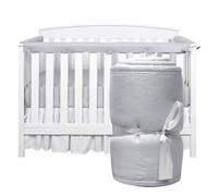 Cot Rail Teething Protector, 3Pcs Baby Crib Rail Cover Protector for Chewing Crib Teething Guard for Home Side Front Rails Grey