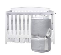 Cot Rails Teething Protector, 3Pcs Baby Crib Rails Cover Protector for Chewing Crib Teething Guard Padded Cot Rails Wrap for Side Front Rails Grey