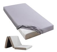 Cot Sheets 25" x 75" Small Single Sheet Fitted for Milliard Trifold Mattress Folding Mattress/RVs Bunk/Guest Beds/Army Cots/Travel Size Mattress, Ultra Soft & Breathable Bottom Sheet(Gray, Single,6")