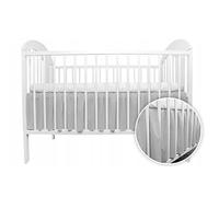 Cot Valance Sheet 100% Cotton Baby Nursery Bedding Frilled Skirt with 4 Sides 33 cm Long Drop to fit Cot Mattress 140x70 cm Elastic Cot Bed Dust Cover (Plain Grey)