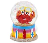 CoTa Global Bach Crab Snow Globe Decor - Elegant Pink Sparkle Glitter Inside The Snow Globe Figure, Animal Figurines for Kids and Adults, Collectible Snow Globes for Birthday, Christmas - 65 mm