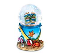 CoTa Global Cool Summer Sandals Beach Bucket Snow Globe - Water Globe Figurine with Sparkling Glitter, Collectible Novelty Ornament for Home Decor, for Birthdays and Valentine's - 45mm