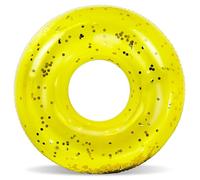 CoTa Global Inflatable Giant Yellow Gold Pool Float Tube - Luxurious Pool Float Lounger with Sparkling Gold Confetti for Beach, Lakes, and Pools - 48 Inches