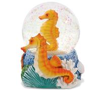 CoTa Global Seahorse Snow Globe Decor - Elegant Pink Sparkle Glitter Inside The Snow Globe Figure, Ocean Animal Figurines for Kids and Adults, Collectible Snow Globes for Birthday, Christmas - 65 mm