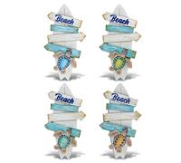 CoTa Global Surfboard Beach Sign Sea Turtle Nautical Magnets Set of 4 - Resin Beach Design Magnet, Fun and Cute Ocean Magnets for Kitchen Fridge, Locker, Home Decor and Office Decor Novelty - 4 Pack
