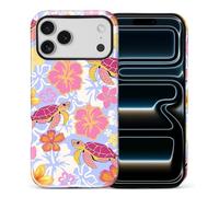 COTAIL Case Designed for iPhone 17 Pro Max, Hybrid 2-Layer Case, Military-Grade Protection Durable Shockproof Anti-Scratch Phone Case, Tropical Hibiscus Turtle