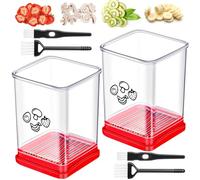 cotaour Fruit Slicer, Stainless Steel Cup Slicers, Vegetable Slicer for Strawberry Banana Egg, Salad Quickly Making, Portable Kitchen Slicing Tool (2)