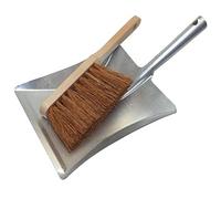 Cotarba Metal Dustpan and Brush Set Metal Dust Pan Hand Held Natural Coco Bristles Heavy Duty Sweeping Brush Cleaning Floor Soft Lobby Sweeper Soft Hand Brush Traditional Ash Outdoor Indoor Cleaning