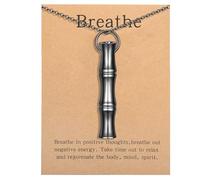 COTATI Anxiety Breathing Necklace Breathe Easy Mindfulness Stress Relief, S, Stainless Steel, No Gemstone