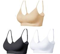 COTBENN Removeable Padded Bralette for Women Adjustable Strap Bralettes Yoga Sport Bras Pack of 3 | One Size (Fits Size 28 to 32)