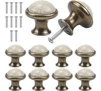 COTBY 12 Pcs Cabinet Knobs Dark Bronze Antique Brass Door Knob with Screws,Round Vintage Drawer Knobs Diameter 30mm Mushroom Shaped Furniture Knobs Wardrobe Handles Kitchen Cupboard Handles(Bronze)
