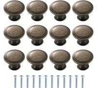 COTBY 12PCS Vintage Bronze Round Drawer Knobs (26x20mm) - Kitchen, Bedroom, Bathroom - Bronze