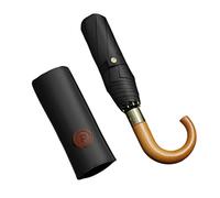 COTCLO Umbrella Wooden Umbrella For Men Women Business Fully Automatic Umbrella Windproof Strong Outdoor Big Rain Umbrellas-Black