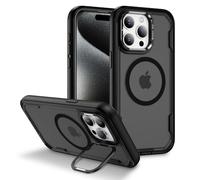 COTDINFOR Case for iPhone 15 Pro Max Case with Stand Camera Control Military Grade Protective Compatible with MagSafe Translucent Matte Bumper Shockproof Cover for iPhone 15 Pro Max 6.7'' Black SF